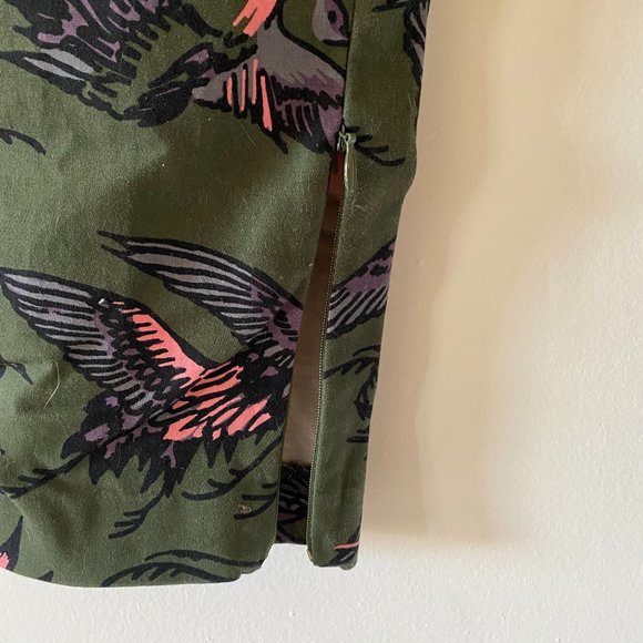 RACHEL Rachel Roy Olive Crane Print Ankle Pants - Picture 5 of 9